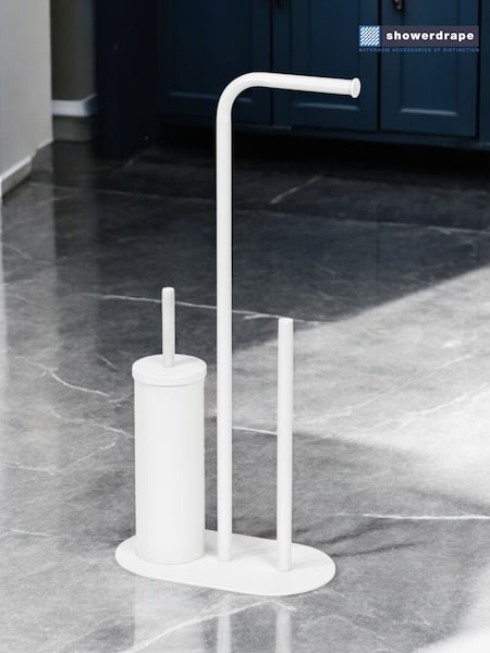 Showerdrape White Aspen 3 in 1 Toilet Roll & Brush Combo (H46360) | €66