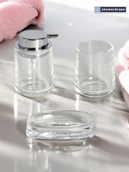 Showerdrape 3 Piece Clarion Clear Acrylic Bathroom Set (H46365) | ‏126‏₪