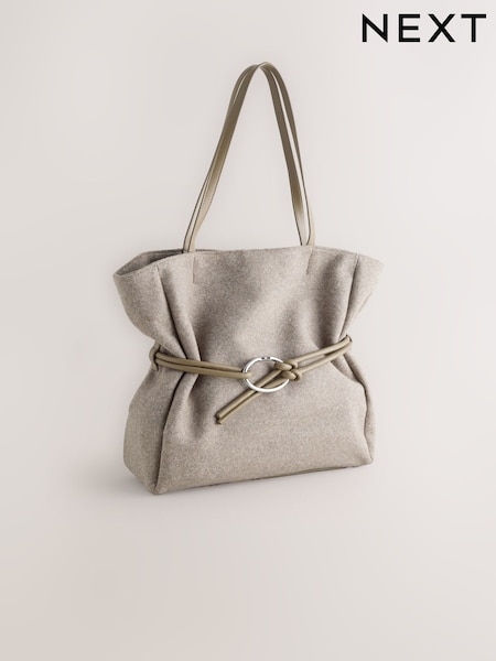 Mink Brown Felt Belted Shoulder Bag (H46397) | €38