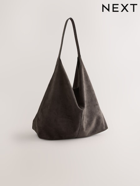 Chocolate Brown Faux Suede Shoulder Bag (H46414) | €34