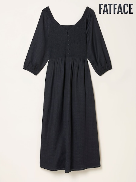 FatFace Adele Black Midi Dress (H46458) | ₪347