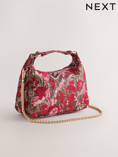 Red Tapestry Mini Hand Held Bag (H46493) | OMR15