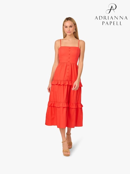 Adrianna By Adrianna Papell Pink Solid Tiered Dress (H46519) | €190