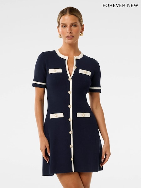 Forever New Kerry Petite Contrast Knitted Mini Dress (H46668) | €131