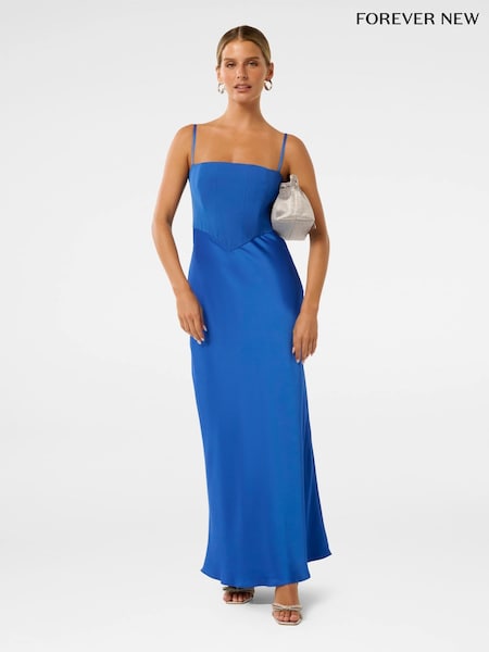 Forever New Blue Marli Petite Corset Maxi Dress (H46674) | € 187