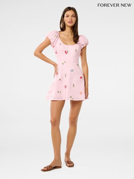 Forever New Pure Clara Embroidered Mini Dress (H46683) | 819 LEI