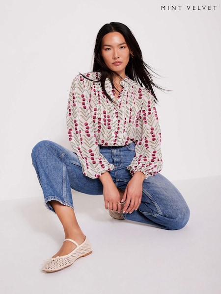 Mint Velvet Floral Print Blouse (H46704) | ‏448‏₪