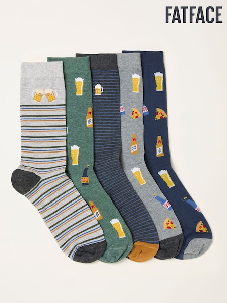 FatFace Grey 5 Pairs of Beer Socks (H46734) | R$ 195