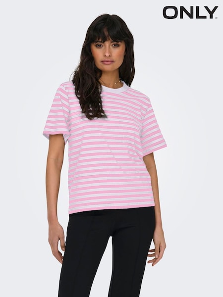 ONLY Short Sleeve Stripe 100% Cotton T-Shirt (H46744) | €32
