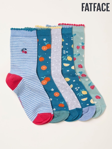 FatFace Green Fruit 5 Pairs of Fruit Socks (H46769) | €28