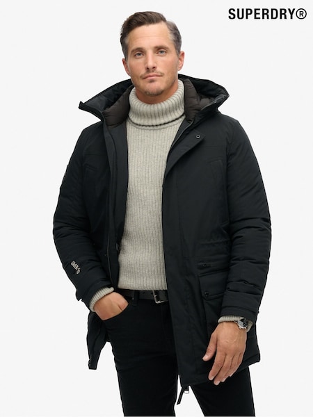 Superdry Black City Padded Parka Coat (H46777) | €191