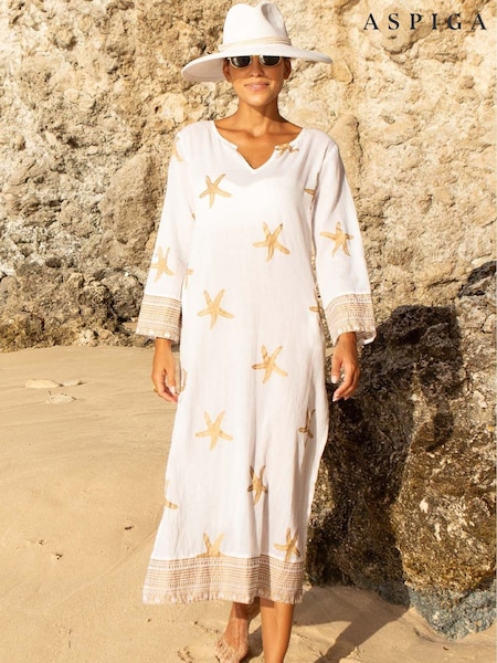 Aspiga Gold Guadalupe Maxi 100% Cotton Tunic (H46831) | €121
