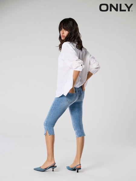 ONLY Blue Denim Pedal Pushers Comfort Stretch Trousers (H46836) | €50
