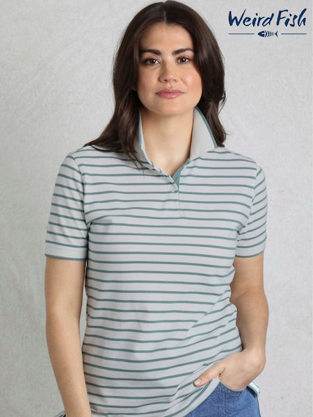 Weird Fish Grey Janely Striped Pique 100% Cotton Polo Shirt (H47080) | 2,283 UAH