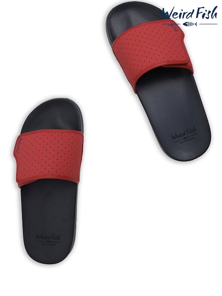 Weird Fish Red Oliver Pool Sliders (H47122) | ₪141