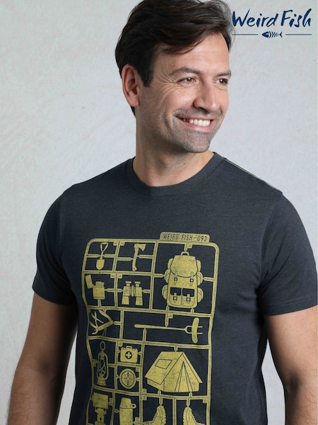 Weird Fish Blue CampKit Front Print Graphic T-Shirt (H47128) | €40