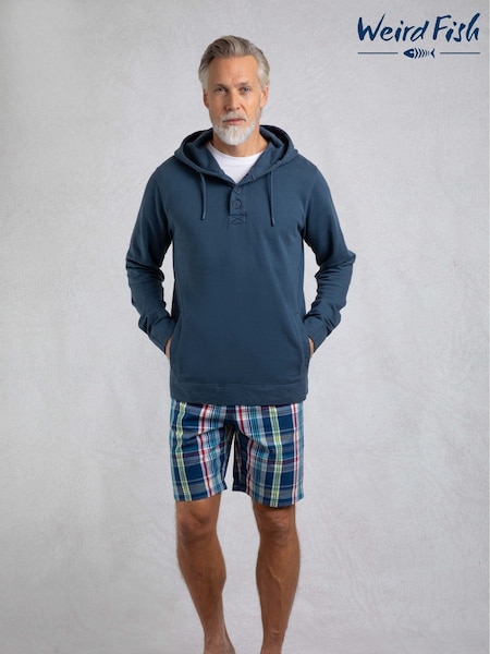 Weird Fish Blue Woodside Sunwashed Loopback 100% Cotton Hoodie (H47148) | R$ 590