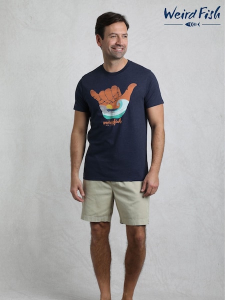 Weird Fish Blue Hang Loose Graphic T-Shirt (H47158) | €37