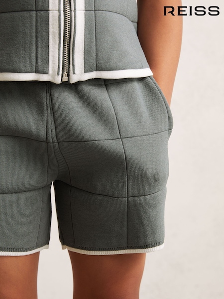 Reiss Dark Sage Green Barbor Shorts (H47159) | AED302