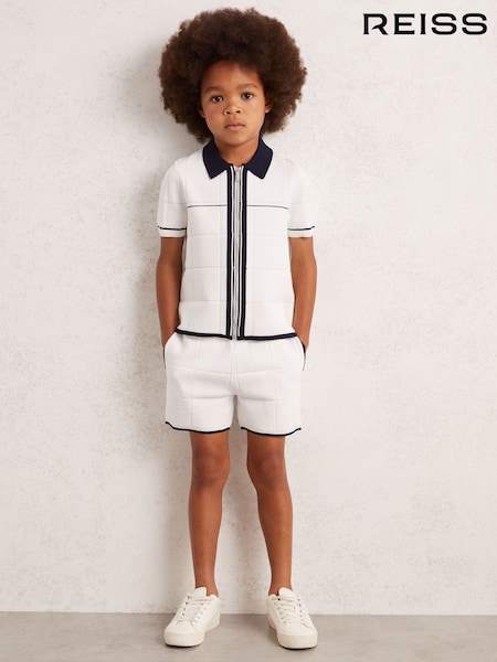 Reiss White/Navy Barbor Shorts (H47165) | AED274