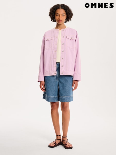 Omnes Oversized Wilona 100% Cotton Collarless Jacket (H47181) | R$ 640