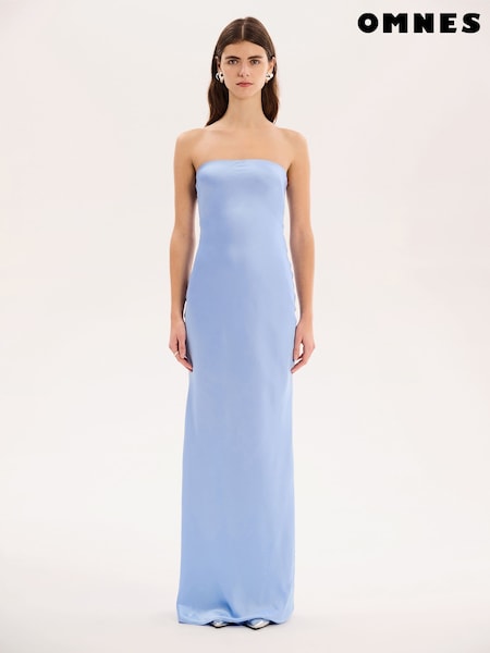 Omnes Blue Amdra Strapless Bandeau Maxi Dress (H47184) | €121