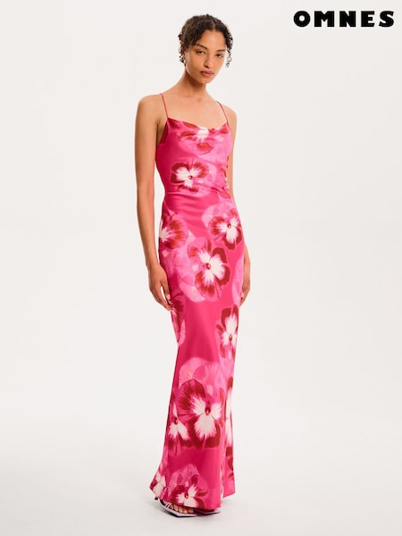 Omnes Pink Large Ginny Strappy Floral Maxi Tie-Back Dress (H47199) | €87