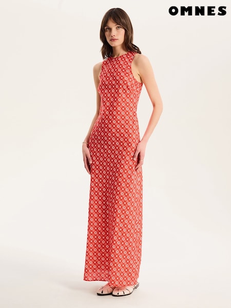 Omnes Torin 100% Cotton Maxi Floral Gingham Dress (H47210) | 101 €