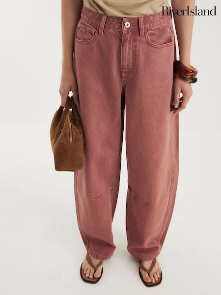 River Island Pink Mid Rise Balloon Jeans (H47275) | €70