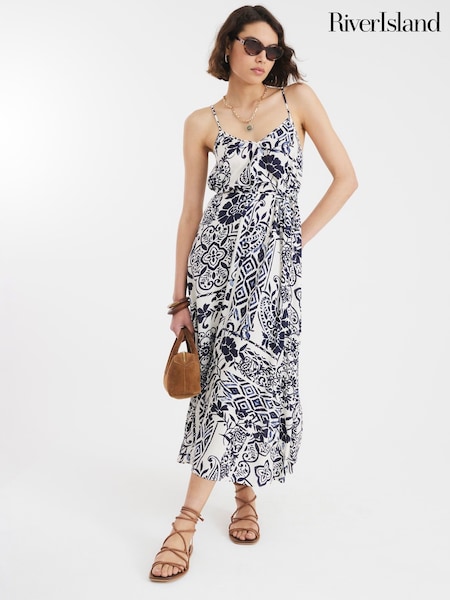 River Island Black Strappy Trapeze Dress (H47293) | AZN 120