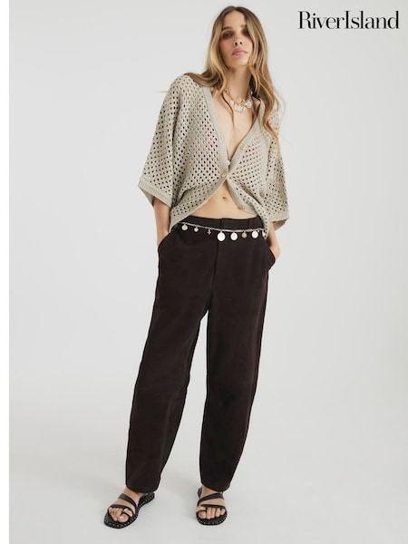 River Island Gold Crochet Cardigan (H47295) | ₪231