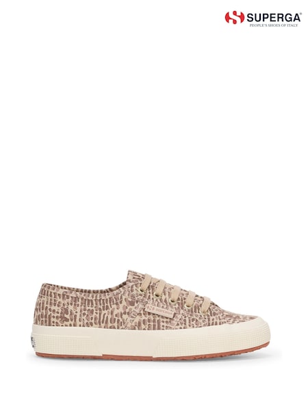 Superga 2750 Jaguar Print Canvas White Trainers (H47307) | €107