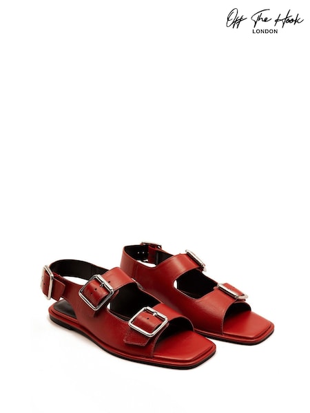 Off The Hook Baker Slingback Double Strap Leather Flat Sandals (H47345) | 59 €