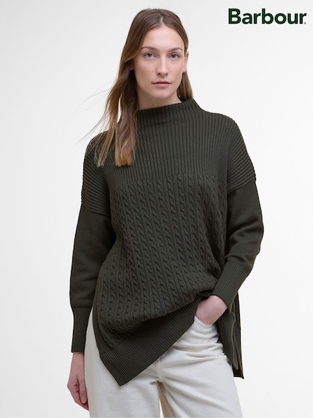 Barbour® Green Guernsey Knitted Cape Jumper (H47462) | €114