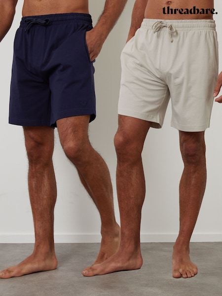 Albastru - Threadbare Lounge Shorts 2 Pack (H47479) | 164 LEI