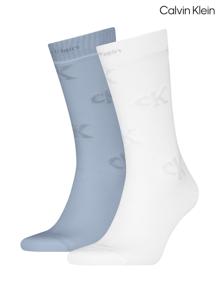 Calvin Klein White Mens Jeans Classic Socks 2 Pack (H47539) | €25