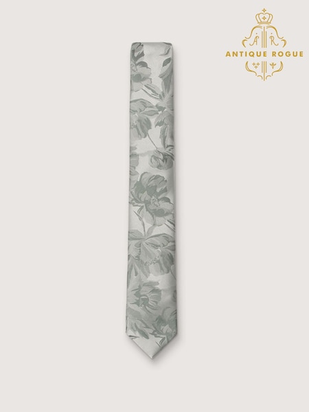 Antique Rogue Green Summer Floral Tie (H47548) | € 31