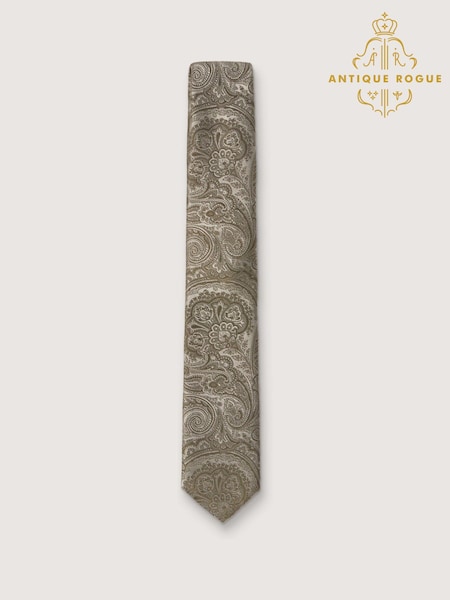 Antique Rogue Green Paisley Tie (H47550) | 99 QAR