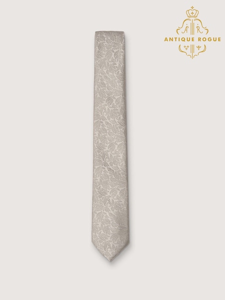 Antique Rogue Silver Leaf Jacquard Tie (H47554) | 1,202 UAH