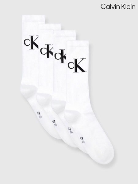 Білий - Calvin Klein Mens Crew Socks 4 Pack (H47635) | 1 802 грн