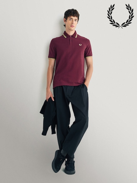 Fred Perry Red Made In England Twin Tipped Polo Shirt (H47686) | ‏677 د.إ.‏