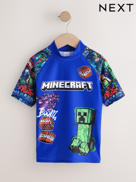 Navy Minecraft Rash Vest (3-16yrs) (H47714) | 57 QAR - 99 QAR
