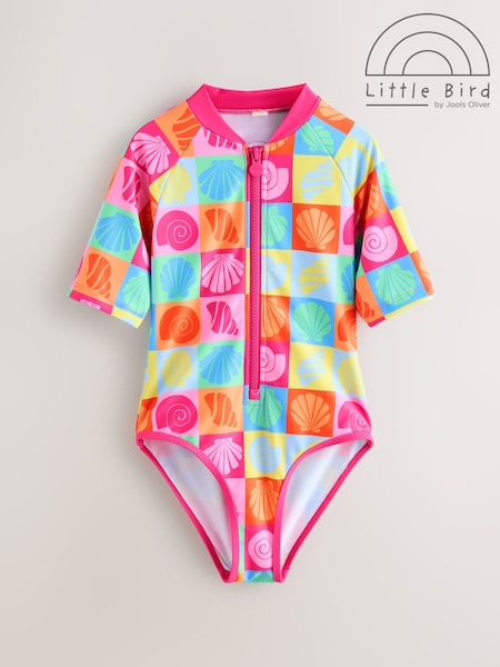 Little Bird by Jools Oliver Shell Print Zip Through Swimsuit (H47795) | AED105 - AED128