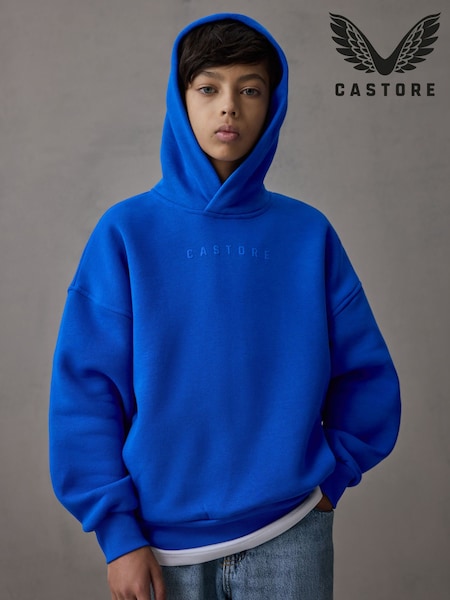 Castore Cobalt Blue Logo Long Sleeve Cotton Hoodie (H47864) | 148 QAR - 168 QAR