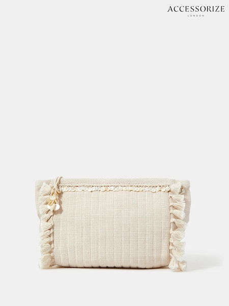 Accessorize Natural Shell And Tassel Embellished Make Up Bag (H48084) | €25