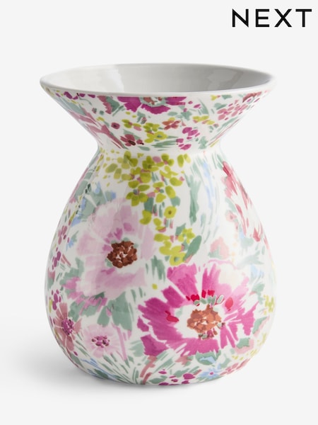 Multicolour Floral Print Small Ceramic Vase (H48101) | AED56