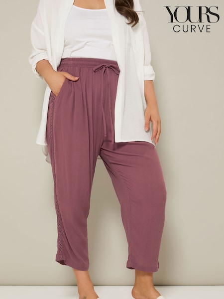 Yours Curve Red Crochet Side Cropped Trousers (H48121) | €34