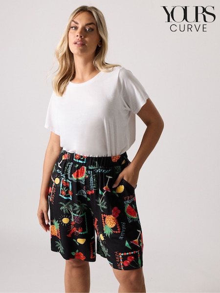Yours Curve Viscose Summer Shorts (H48144) | R$ 215