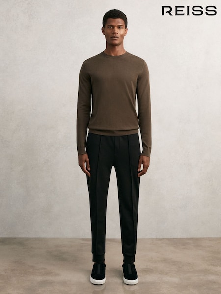 Reiss Black Premier Interlock Drawstring Joggers (H48161) | €142
