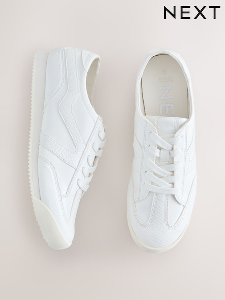 White Forever Comfort® Slimeline Side Stripe Lace Up Trainers (H48237) | R$ 340